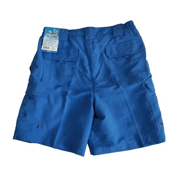 Reel Legends Performance Outfitters Cargo Shorts UPF 50 Money Blue Small - New - Picture 3 of 13